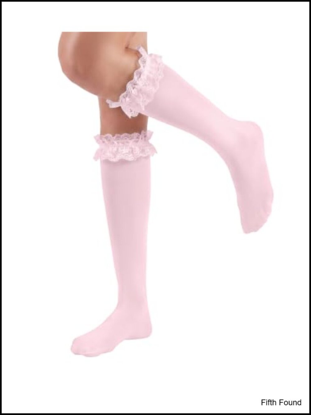 Lace Ruffle Knee High Stockings Nylon Spandex Cosplay Hosiery